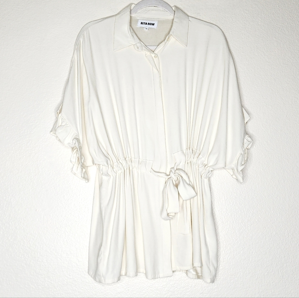 Rita Row Cream Flowing Blouse S